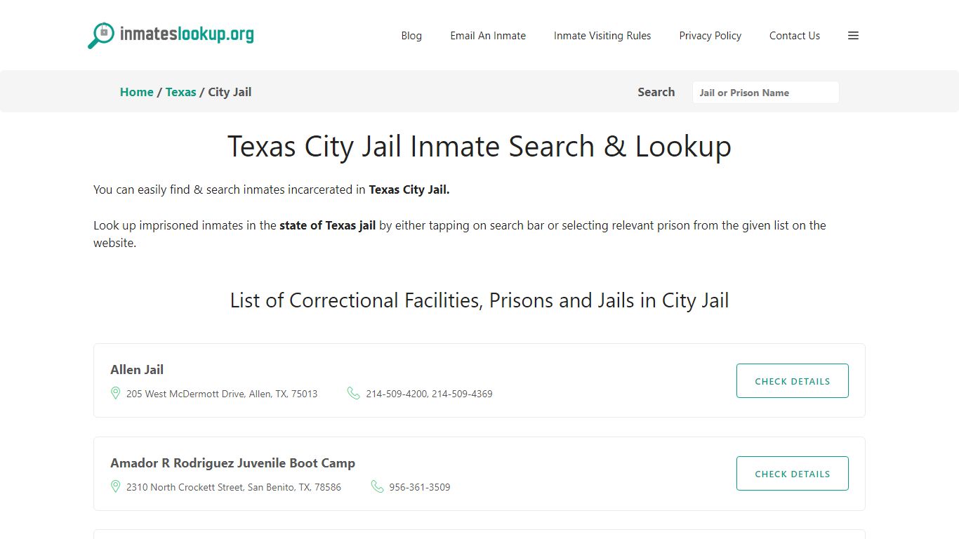 Texas City Jail Inmate Search & Lookup - Inmates lookup