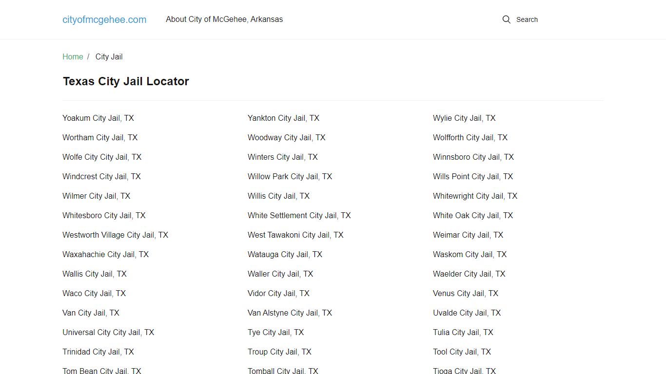 Texas City Jail Inmate Search | Free Inmate Lookup